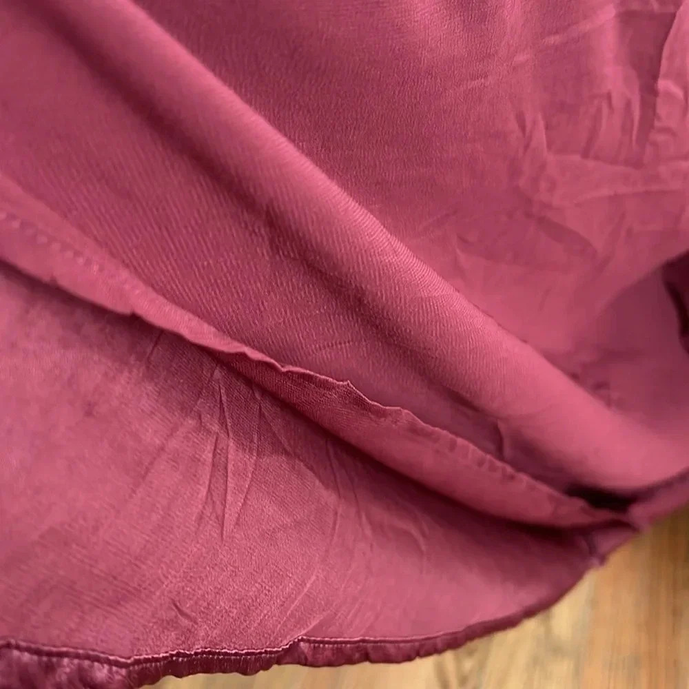 Lulu's Constantine Burgundy Satin Maxi Dress Sexy Formal Long Size S NWT - Picture 12 of 16